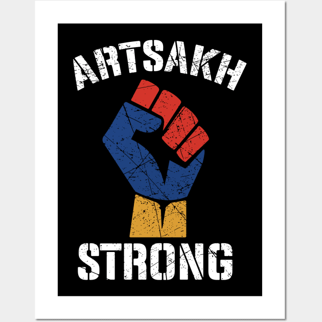 Distressed Artsakh Strong Artsakh is Armenia - Armenian Flag Wall Art by Your Funny Gifts